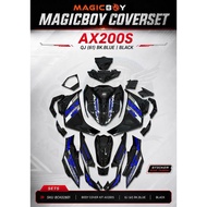 MAGICBOY QJ AX200S BODY COVER SET BLUE BLACK SIAP TAMPAL STICKER CUSTOM DESIGN COVER SET AX200