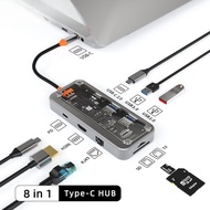 พร้อมจัดส่ง ZTEC ZH831 HUB 8 in 1 USB-C 100W HDMI 4KLAN 1GbpsUSB-A USB 3.2 Gen 1x1SD CardMicro-SD