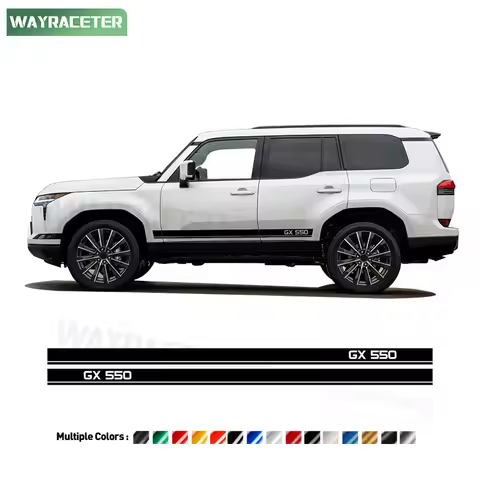 2 Pcs Door Side Stripes Sticker Carbon Fiber Vinyl Decal For Lexus GX550 Overtrail GX 2024 2025 Acce