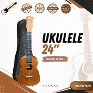 Ukulele Kayu 24 Inci – Soprano 4 Tali (Hawaiian Guitar) Percuma Beg Dan Pick