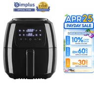 Simplus Digital Air Fryer 5L 1300W 8 Preset Menus 60min Preset Timer Touch Control LCD Display Non Stick
