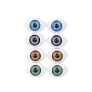 [yiodusi] 8pcs 12mm Iris Oval Hollow Plastic Eyeball for DOD Dollfie Doll DIY Accs