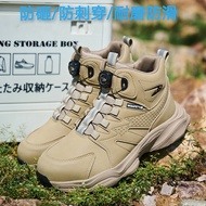 High-Quality Safety Shoes Men Steel Wire Rotary Buckle Work Sneakers Indestructible Boots Anti-Smash