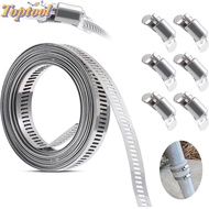 TOPTOOL Hose Clamps, 304 Stainless Steel Large Hose Clamp Strap,  Adjustable Pipe Ducting Hose Clamp