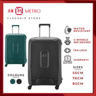 Delsey Moncey 4 Double Wheels Trolley Case Luggage | TSA Lock | 55cm, 76cm &amp; 82cm | Black &amp; Green