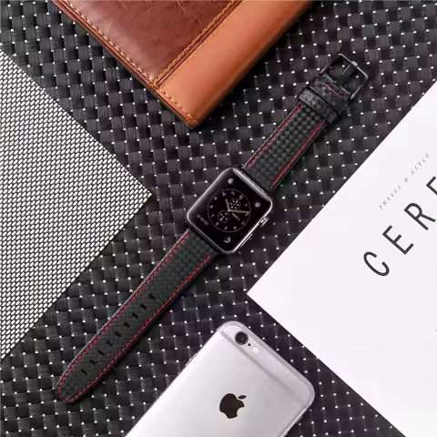 Luxury Strap for Apple watch band 42mm 38mm Apple watch 6 5 4 3 2 iWatch band 44mm 40mm Carbon fiber