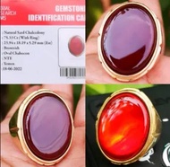 Cincin Batu Akik Natural Yaman Ahmer AL Habsyi Kristal + Memo GRG Lab
