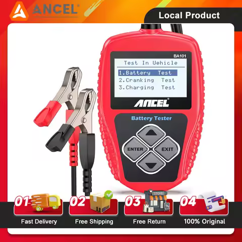 ANCEL BA101 Car Battery Tester 12V Digital Automotive Diagnostic Tool 100-2000 CCA Load Capacity Cha