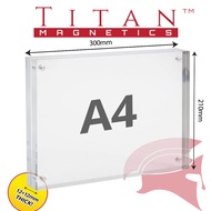 A4 Size 21 x 30cm Acrylic Clear Magnetic Tabletop Photo Frame Display, Photo Stand, Menu Holder