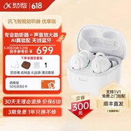 科大讯飞智能助听器优享版HB-02 老年人助听器耳聋耳背无线入耳式隐形充电耳机智能降噪蓝牙耳机 【优享版白色】 蓝牙+听力检测 真验配