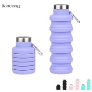 TIANCONG Collapsible Water Bottle, 17oz Silicone Foldable Water Bottle, Portable With Carabiner Eco-