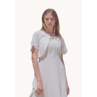 Lzzie Oliveira Bolero Top - White and Denim