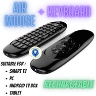 Air Mouse with Gyroscope, QWERTY Keyboard Rechargeable Wireless Keyboard Mouse