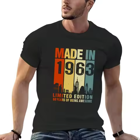 60th Birthday Made In 1963 Limited Edition T-Shirt vintage graphic tee oversized graphic t shirts gr