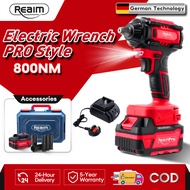 REAIM 800NM Cordless Impact Wrench High Torque Brushless Motor Electric Impact Wrench Heavy Duty