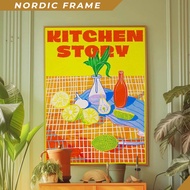 Wall paintings,Kitchen Wall Decor, Yellow Wall Art, Dopamine Decor, Food Poster, Maximalist Poster, 