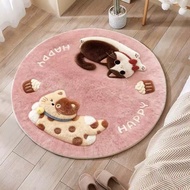 Cartoon Carpet Plush Round Carpet Bedside Carpet Imitation Cashmere Floor Mat Round Carpet Chair Mat