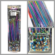 RAINBOW SPOKES 10X131 COLORFUL RGB SPOKES win 100 supra x 125 BEAT mio vario satria fu etc 100mm 131