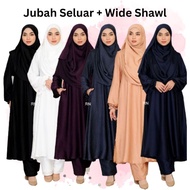 Suit Marissa 14.0 Baju Umrah Putih Jubah Seluar Haji Ironless Hitam Longgar Labuh Berpoket by Rafand