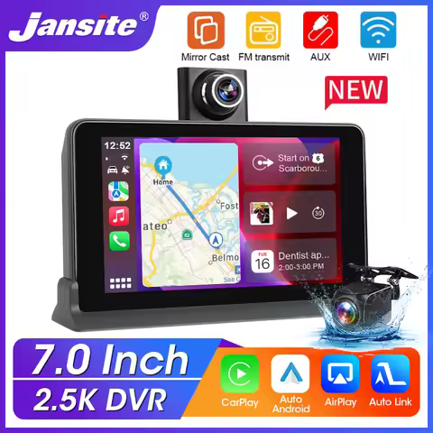 7 inch Apple Carplay Screen 2.5K Car DVR Android Auto Front And Rear Dual Camera 24h Monitor Smart S