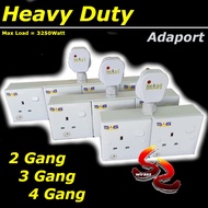 HEAVY DUTY Adaport Extension Socket Adaptor 2 Gang 3 Gang 4 Gang Socket Converter Adapter plug SIRIM