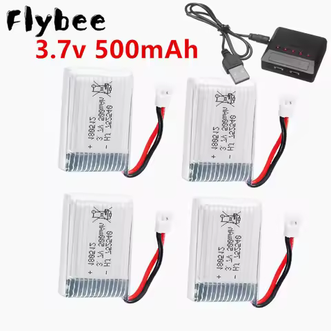 752540 3.7V 1S 500mAh Lipo Battery with Charger For H107 H31 KY101 E33C E33 RC Drone Helicopter Spar