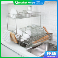 Stopia | Stopia Two-In-One All Stainless Steel 304 Expandable Dish Drying Rack Large 2-Tier