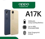 Handphone Oppo a17K second masih mulus garansi resmi ORI Indonesia