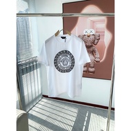 T-shirt Versace 2026 untuk lelaki dan wanita, bercorak lengan pendek, T-shirt pasangan, T-shirt long