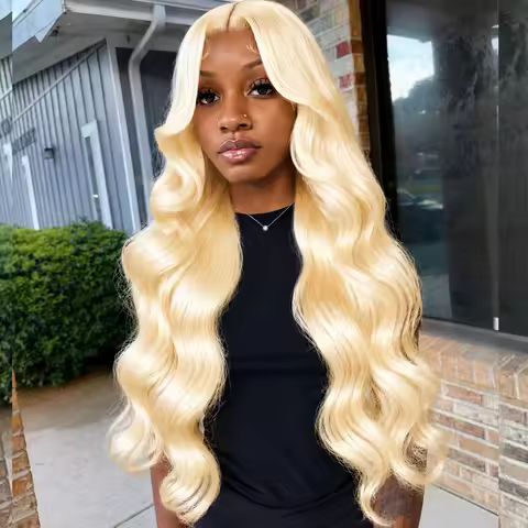 613 Blonde Human Hair Wigs Body Wave 13x6 HD Lace Frontal Wig Pre Plucked 13x6 Transparent Lace Fron