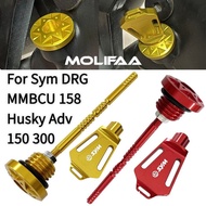 For Sym DRG MMBCU 158 Husky Adv 150 300 Motorcycle CNC Dipstick Cover Anti-Theft Oil Screws Protecti