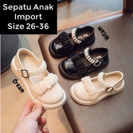 (IVY-JKT) Z71 MARY JANE FLAT Shoes For Children VELCRO MUTIARA SIZE 26-36