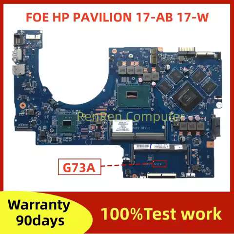 DAG37AMB8D0 G37A For HP 17-AB 17T-AB 17-W Laptop Motherboard i5-6300HQ i7-6700HQ CPU GTX 965M GTX960