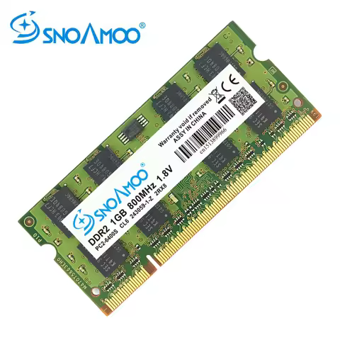 SNOAMOO DDR2 1GB 2GB 667MHz Laptop RAMs PC2-5300S 800MHz PC2-6400S 200Pin CL5 CL6 1.8V 2Rx8 SO-DIMM