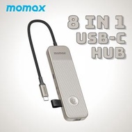 MOMAX - 8合1 USB-C Hub 多功能轉換器 4K HDMI/ TF/SD /USB 3.2 /RJ45 /PD3.0 100W高速分插器 擴充器 多端口集線器 (鈦色)- DH18L