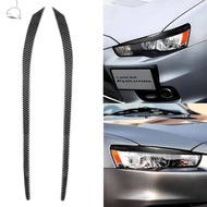 For Mitsubishi Lancer EVO X 2008-2014 Carbon Headlights Eyebrows Eyelids Cover Eyelash Headlamp Stic