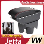 Fit for Volkswagen Jetta Armrest Box Old Jetta Central Armrest Box Storage Box 7USB Charging No need for punching