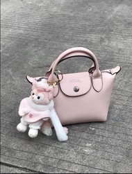 Longchamp Le Pliage 手袋 瓏驤 餃子包 mini 牛皮女士 斜孭包