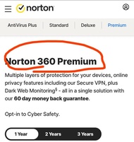 夾Norton360&amp; VPN&amp; 防毒（三年）