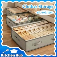 40L/90L/120L Clothes Storage Under Bed Storage Clothes Organizer Transparent Foldable Dustproof Stor