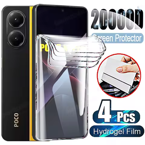 4PCS Hydrogel Film For Xiaomi POCO X7 Pro X6 X5 X4 GT X3 NFC M6 M7 Pro Screen Protector For POCO F7 