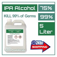 HOT SALE   Ready Stock Isopropyl Alchohol (IPA) Liquid Type 75% / 99% / Rubbing Alcohol 5L (4kg)