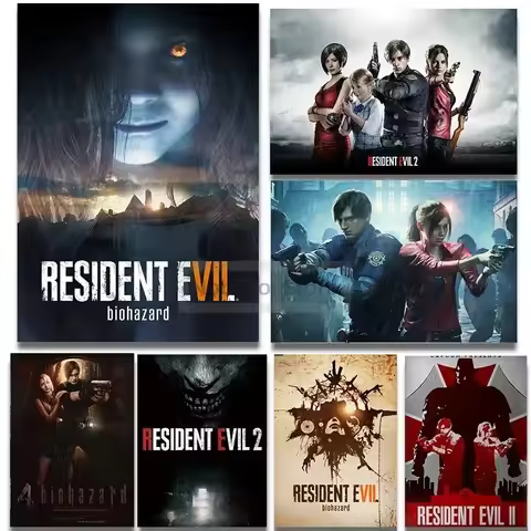 Classic Hot Video Game Resident-Evil 2 4 6 7 Gift Vintage Poster and Prints Canvas Painting Wall Art