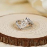White Carat3Moissanite Hot Sale711E-commerce S925Silver Ring Pear Shape Cross-Border Ring Moissanite