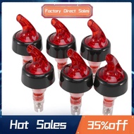 6 Pcs Measure Liquor Pourer,Plastic Measured Liquor Pourer Measuring Chamber Pourer Pour Spout Stopp