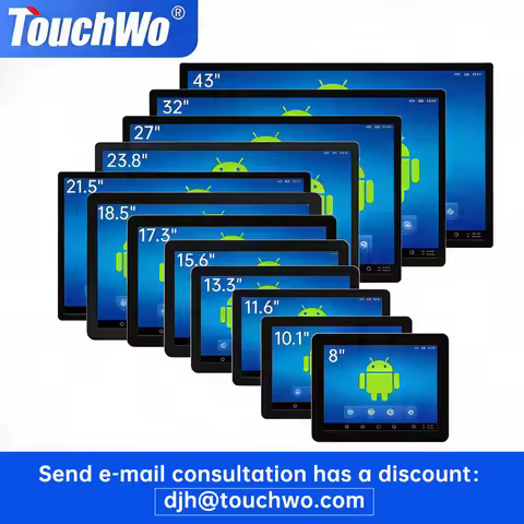 8 To 43 inch Wall mounted PCAP Multi Touch Screen Display Touchscreen Monitor Android 11/12/14 Table