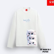 Orora Men's Long Sleeve Korean Cute Animal T-shirt 3DDesign - Unisex T-shirt High Quality Screen Pri