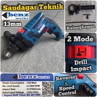 Mesin Bor Tembok Beton 13mm Benz Electric Drill 13 mm Benz Werkz