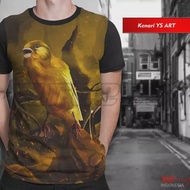 KENARI YORKSHIRE ART KAOS BURUNG KENARI KAOS PRIA JUMBO KAOS DISTRO 3D PRINTING