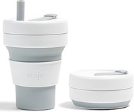 STOJO Biggie Silicone Collapsible Cup, 16oz/470ml, Dove (S2-DOV),16 oz